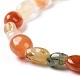 Bracciali elasticizzati con perle di quarzo rutilato naturale BJEW-K213-17-2