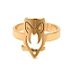 Ion Plating(IP) 201 Stainless Steel Owl Finger Ring for Women RJEW-G266-07G-1
