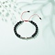 Natural Lava Rock & & Shell Pearl & Synthetic Hematite Braided Bead Bracelet BJEW-JB08467-2