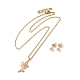 Collier pendentif fleur de vie zircon cubique et boucles d'oreilles diamant SJEW-M099-01G-2