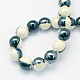 Perles rondes en porcelaine bicolores manuelles PORC-S494-8mm-12-2