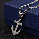 Anchor 304 Stainless Steel Rhinestone Pendant Necklaces and Stud Earrings SJEW-D070-04P-2