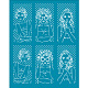 Olycraft 4x5 pulgada retro mujer plantillas de arcilla estilo pop pantalla de seda para arcilla polimérica mujer de moda plantillas de pantalla de seda malla de transferencia plantillas para arcilla polimérica fabricación de joyas DIY-WH0341-390-1