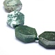 天然石モスアゲートビーズ連売り  ポリゴン  多面カット  31~34x24~28x9.5~11mm  穴：2mm  約10~11個/連  15.5~16.1インチ（39.5~41cm） G-O170-73-3