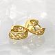 Gorgeous Ring Brass Cubic Zirconia Hoop Earrings EJEW-BB06763-G-3