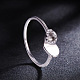 Shegrace Awesome 925 anillo de plata de ley con forma de corazón en forma de corazón JR357A-3