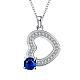 Silver Plated Brass Cubic Zirconia Heart Pendant Necklaces For Women NJEW-BB06068-1