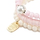3pcs bracelets extensibles heishi surfeur en argile polymère faits à la main sertis de perles de verre BJEW-JB08072-05-5