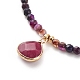 Teardrop Pendant Necklace with Round Beaded Chains NJEW-JN03921-5