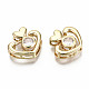 Brass Micro Pave Clear Cubic Zirconia Slide Charms KK-S356-213G-NF-3