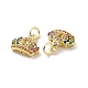 Brass Micro Pave Colorful Cubic Zirconia Charms KK-E068-VF131-3