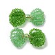 Copper Wire Wrapped Glass Beaded Bowknot Cabochons FIND-G058-04E-2