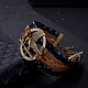 Cuir tressé bracelets multi-brins BJEW-BB15542-2