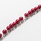 Chaînes en perles de verre rondes manuelles pour fabrication de bracelets et colliers AJEW-JB00085-06-1