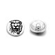 Flat Round with Lion Head Tibetan Style Alloy Jewelry Snap Buttons SNAP-D003-17-NR-1