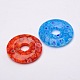 Donut/Pi Disc Millefiori Glass Pendants LK-N001-09-2