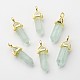 Natural Green Fluorite Pointed Pendants X-G-G902-A01-2