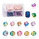 Craftdady 260Pcs 13 Colors Two Tone Transparent Spray Painted Acrylic Corrugated Beads ACRP-CD0001-01-1