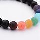 Natural Black Agate(Dyed) & Gemstone Beads Stretch Bracelets BJEW-JB02510-01-2