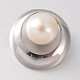 Half Round Sterling Silver Pearl Charm Pendants STER-K010-08-1