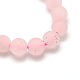 Frosted Natural Rose Quartz Round Bead Strands G-M064-4mm-09-2