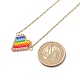 Rainbow Color Japanese Seed Braided Heart Pendant Necklace with 304 Stainless Steel Chains for Women NJEW-MZ00007-2