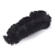 鉄のスナップヘアクリップ  擬似ウサギの髪で  プラチナ  ブラック  84x23mm OHAR-N005-02A-1