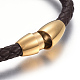 Кожаные браслеты плетеного шнура BJEW-E352-03B-G-3