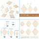 Yilisi DIY Rhombus Form Naturholz Anhänger Ohrring Herstellung Kits DIY-YS0001-14-9