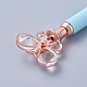 Bolígrafos de metal de cristal de diamantes de imitación de mariposa AJEW-K026-04G-2