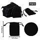 Beebeecraft 25Pcs Velvet Drawstring Bags 7x5CM Black Rectangle Jewelry Pouches for Jewelry Earplug and Key Chains TP-BBC0001-04B-03-2
