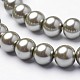 Hebras redondas de perlas de vidrio teñido ecológico HY-A002-8mm-RB022-2