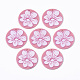 セルロースアセテート（樹脂）ペンダント  3dプリント  フラットラウンド  桜の花模様  淡いバイオレットレッド  35x2.5mm  穴：1.8mm X-KY-S163-017-1