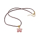 Halsketten mit Schmetterlingsanhänger aus legierter Emaille NJEW-JN04580-02-4