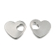 Idee regalo di san valentino per lui 304 ciondolo in acciaio inossidabile con etichetta in bianco con pendenti a forma di cuore X-STAS-M004-04-1