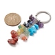 Porte-clés chakra en perles de pierres précieuses naturelles et synthétiques KEYC-JKC00534-01-2