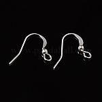Ganci per orecchini in ottone placcato color argento, con charms di perline e passante orizzontale,  piombo libero, 15mm, Foro: 2 mm