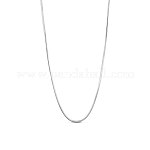 SHEGRACE Rhodium Plated 925 Sterling Silver Snake Chain Necklaces, with S925 Stamp, Platinum, 17.7 inch(45cm)0.8mm