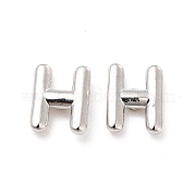 Серьги-гвоздики из латуни с полыми буквами для женщин EJEW-A044-01P-H