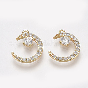 Brass Micro Pave Cubic Zirconia Charms KK-T038-507A