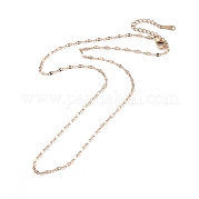 Ion Plating(IP) 304 Stainless Steel Dapped Chain Necklace for Men Women NJEW-E076-02RG