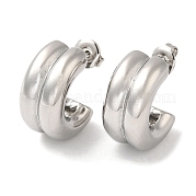 Круглые серьги-гвоздики из нержавеющей стали 304 EJEW-Z022-28P