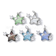 Подвески из латуни микропаве с фианитами и стеклом KK-F892-47P