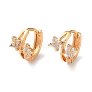 Серьги-кольца из латуни с прозрачным стеклом EJEW-K256-44KCG