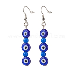 Malocchio di lampwork e orecchini pendenti con perline acriliche&nbsp;EJEW-JE04972