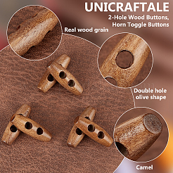 50 botón de madera de 2 agujeros&nbsp;BUTT-UN0001-28B-02