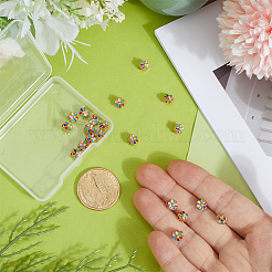 60 шт. эмалевые бусины из сплава светло-золотистого тона&nbsp;ENAM-PH0003-26A