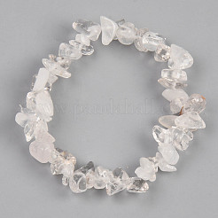 Стрейч-браслеты унисекс с кристаллами натурального кварца и бусинами&nbsp;BJEW-S143-16