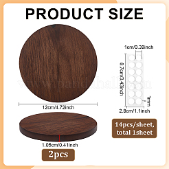 1 Stück flache runde Holz-Präsentationssockel&nbsp;AJEW-WH0485-37B