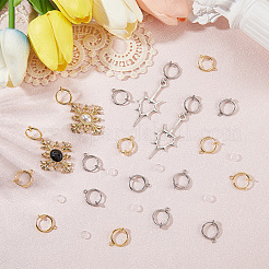 20 шт. 2-х цветная фурнитура для сережек-клипс из нержавеющей стали 304&nbsp;STAS-SC0010-31